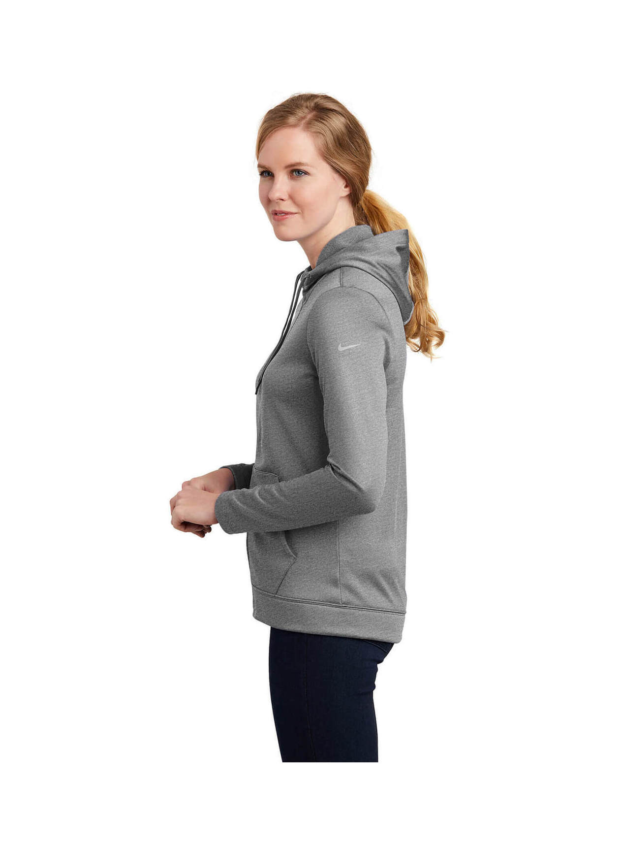 Nike Therma-Fit Full-Zip Fleece Hoodie Dark Grey Heather Women's | Nike