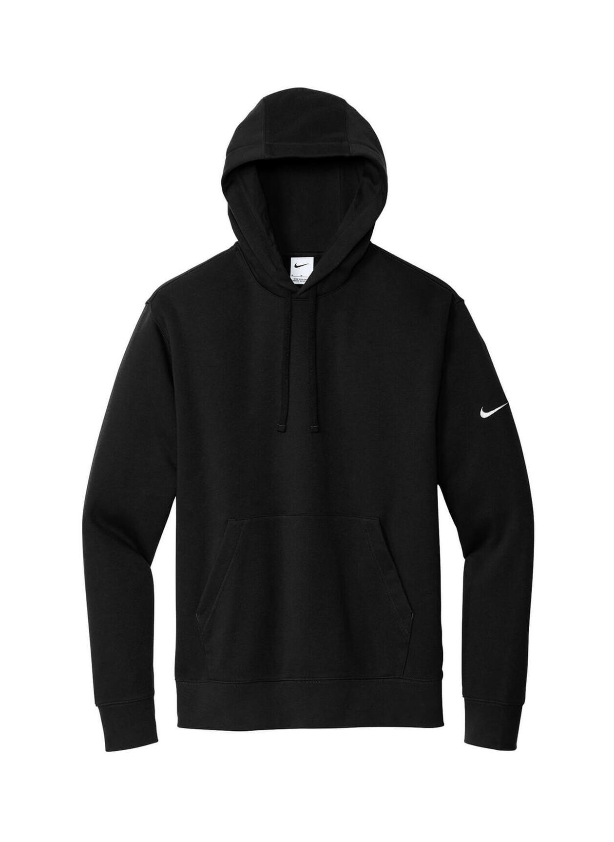 Custom Hoodies  Printed Nike Men's Black Club Fleece Sleeve Swoosh  Pullover Hoodie