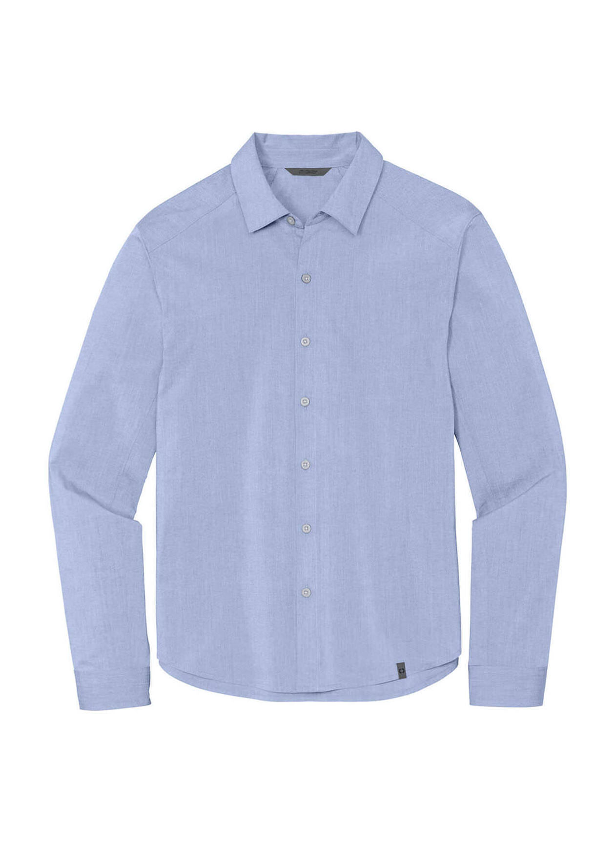 Printed OGIO Men's Metal Blue Heather Commuter Woven Shirt | Company ...