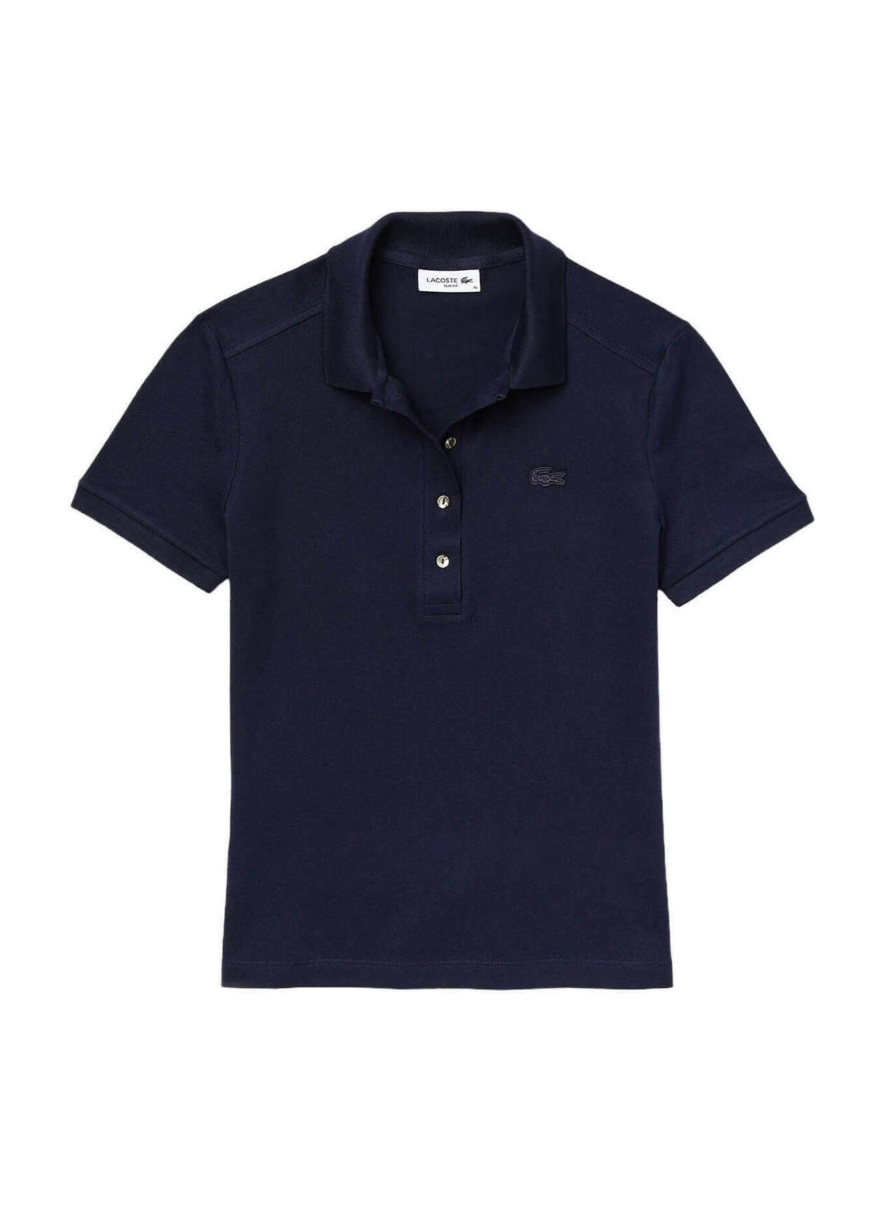 Lacoste Women's Navy Blue Stretch Cotton Pique Polo Custom Polo Shirts |