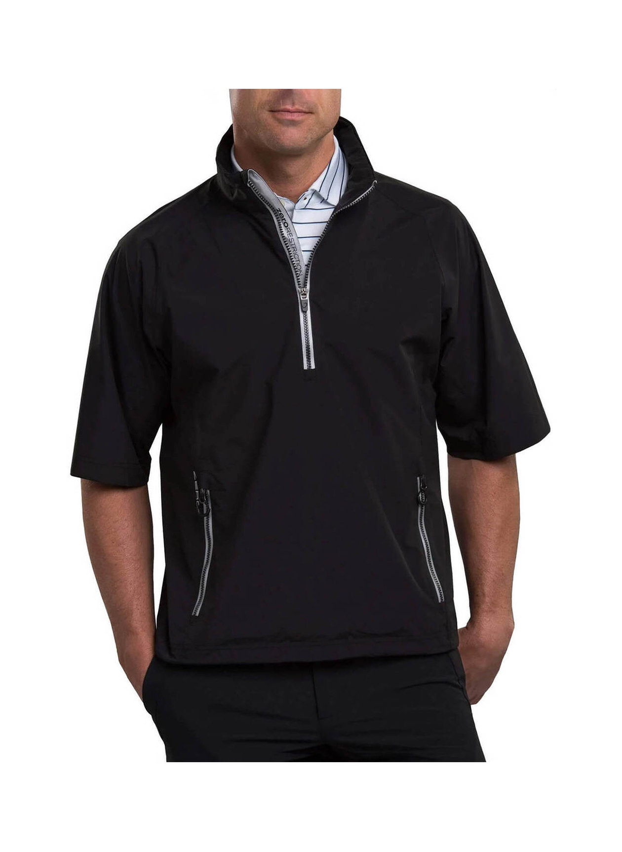 Short sleeve outlet half zip pullover