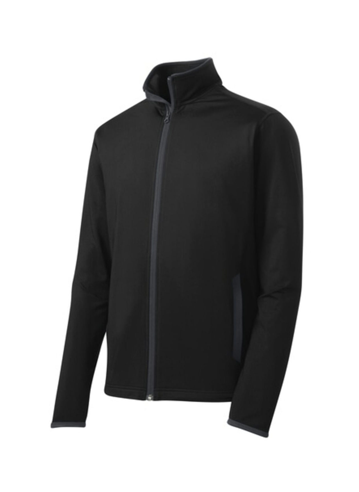 SPORT-TEK Men's Black/Charcoal Grey Sport-Wick Stretch Contrast Jacket