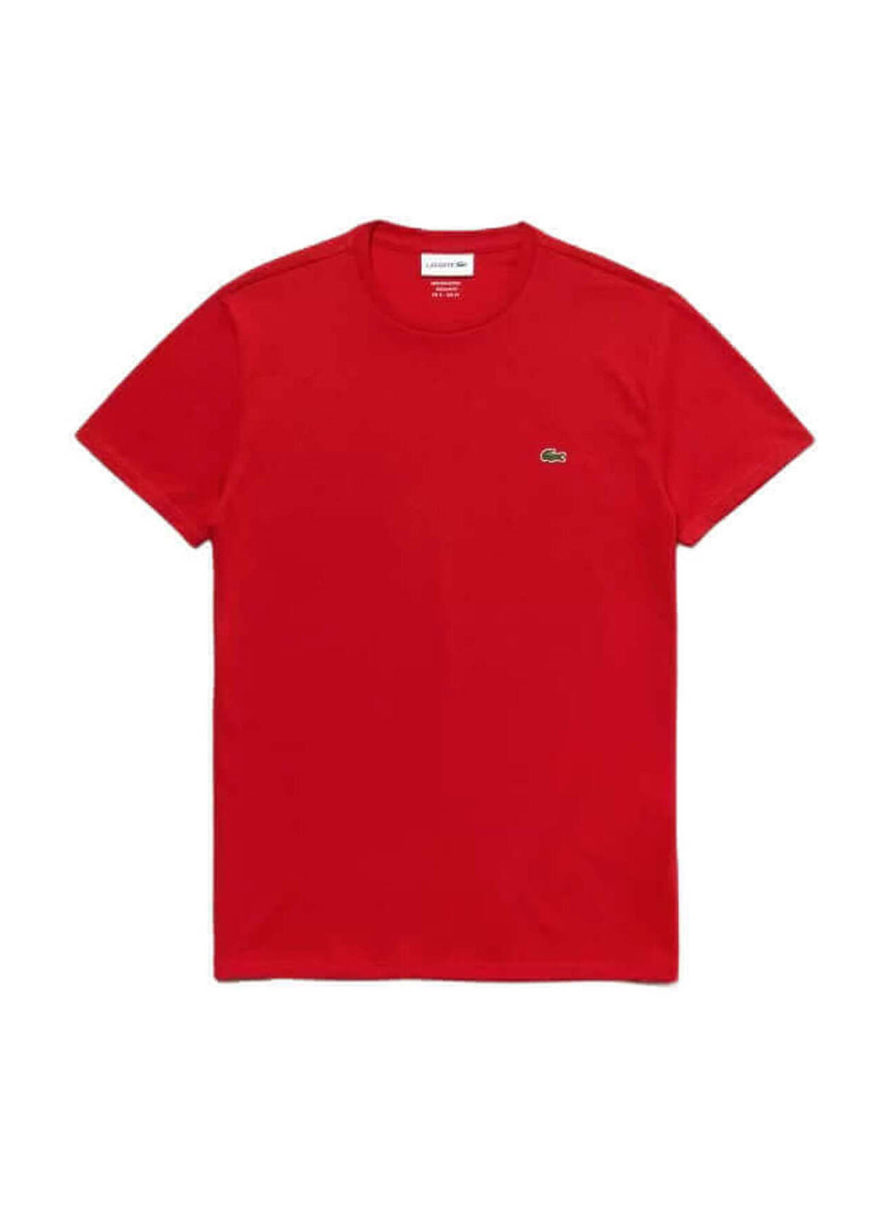 Lacoste Men's Red Crew Neck Pima Cotton T-Shirt