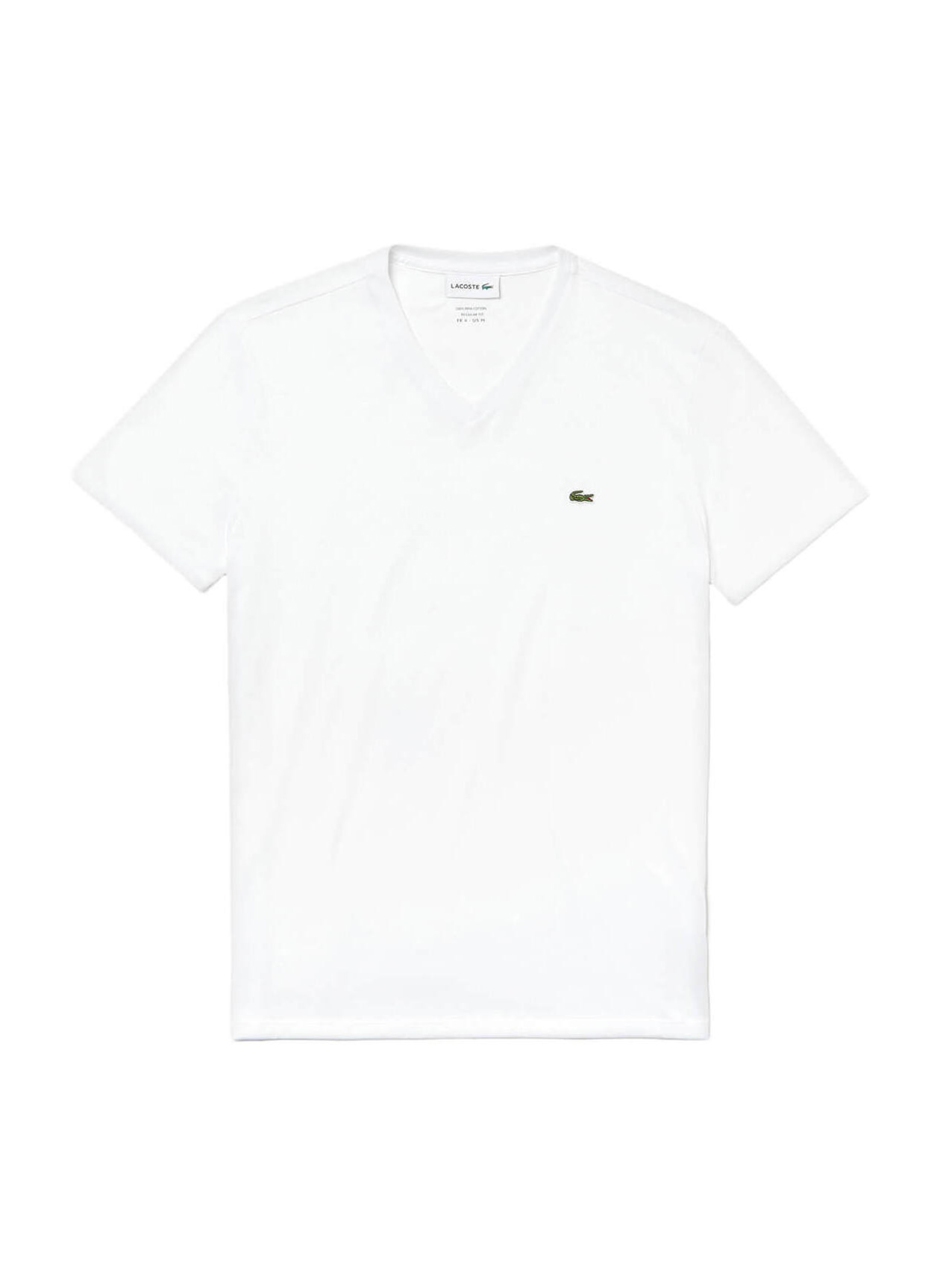 Lacoste Men's White V-Neck Pima Cotton T-Shirt