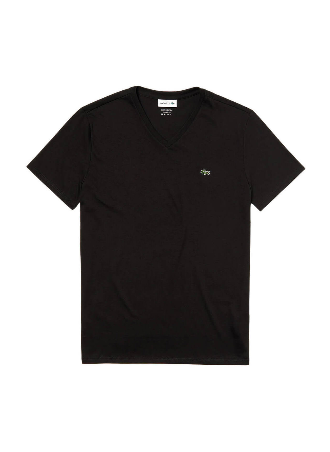 Lacoste Men's Black V-Neck Pima Cotton T-Shirt