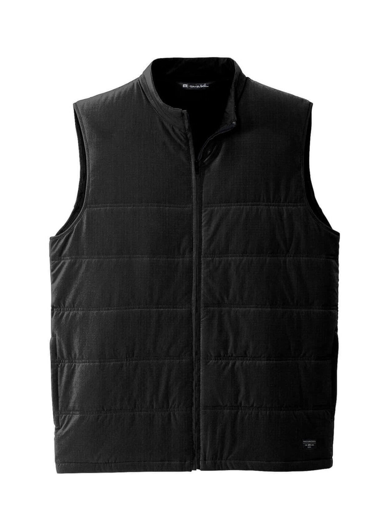 Embroidered TravisMathew Men's Black Cold Bay Vest | Custom Vest