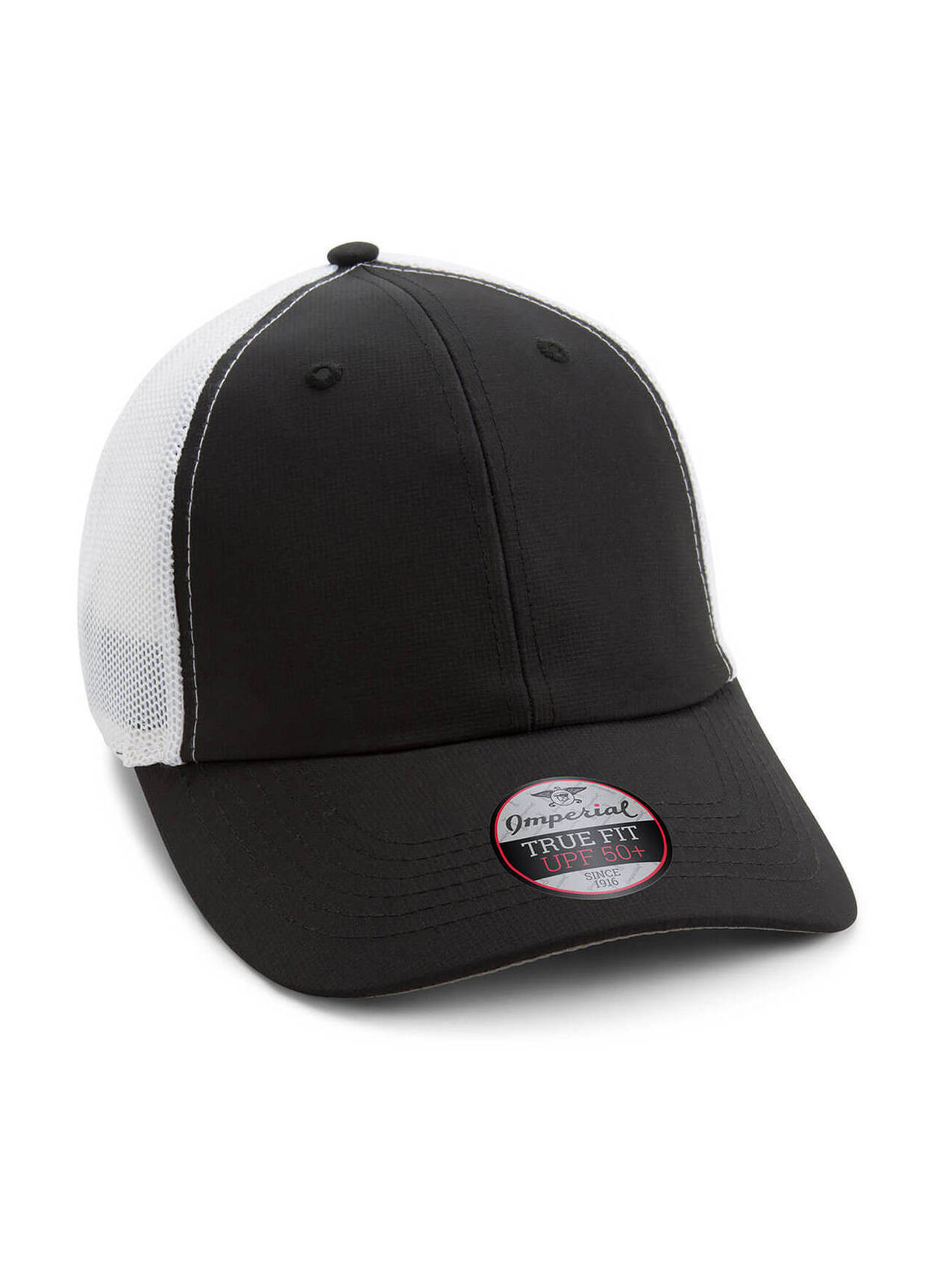 Imperial Black / White Structured Performance Meshback Hat
