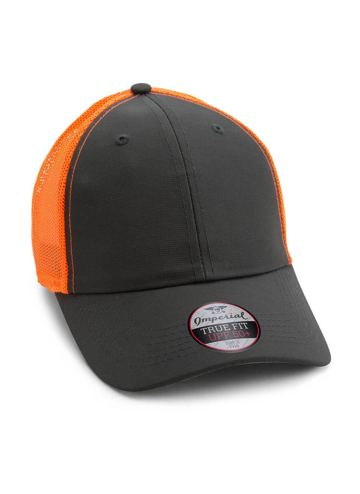 Imperial Dark Grey / Neon Orange Structured Performance Meshback Hat