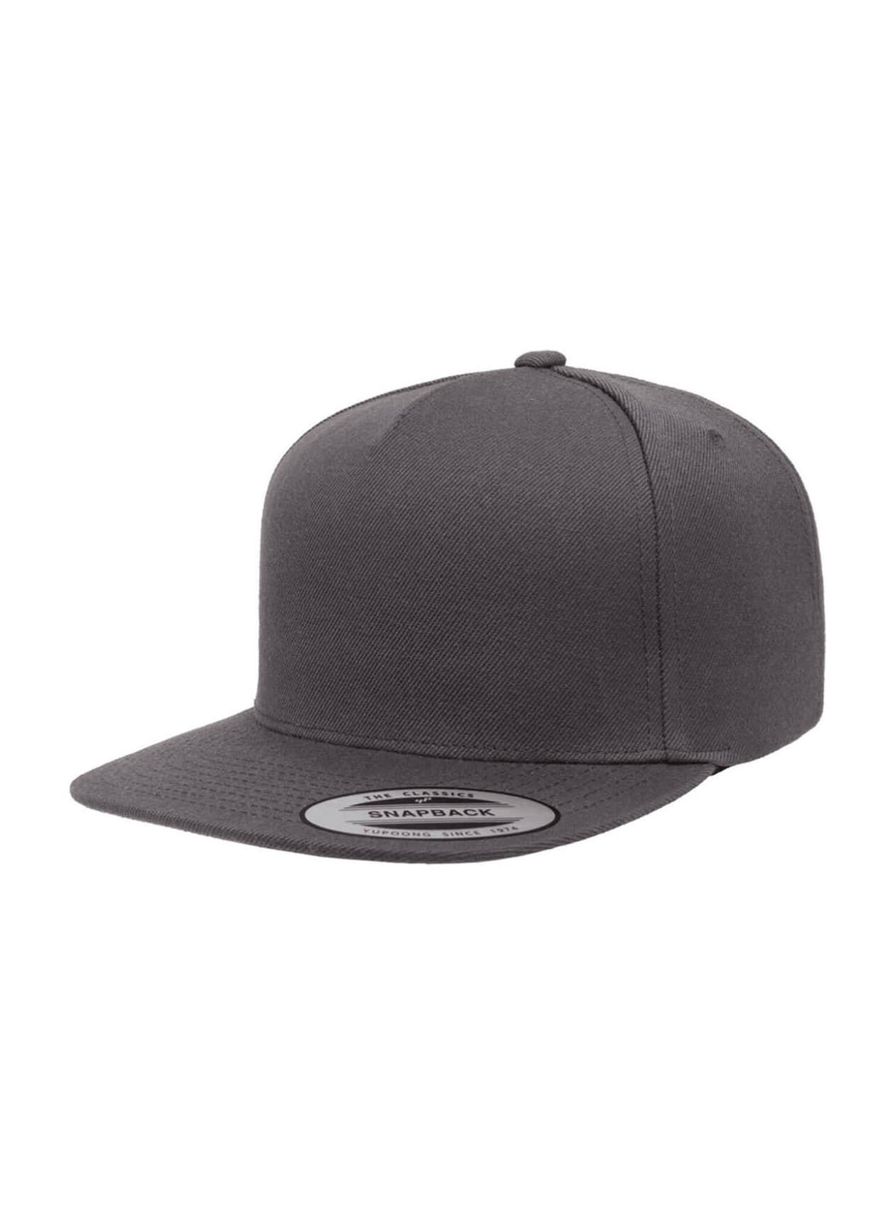 Yupoong Dark Grey 5-Panel Structured Flat Visor Classic Snapback Hat