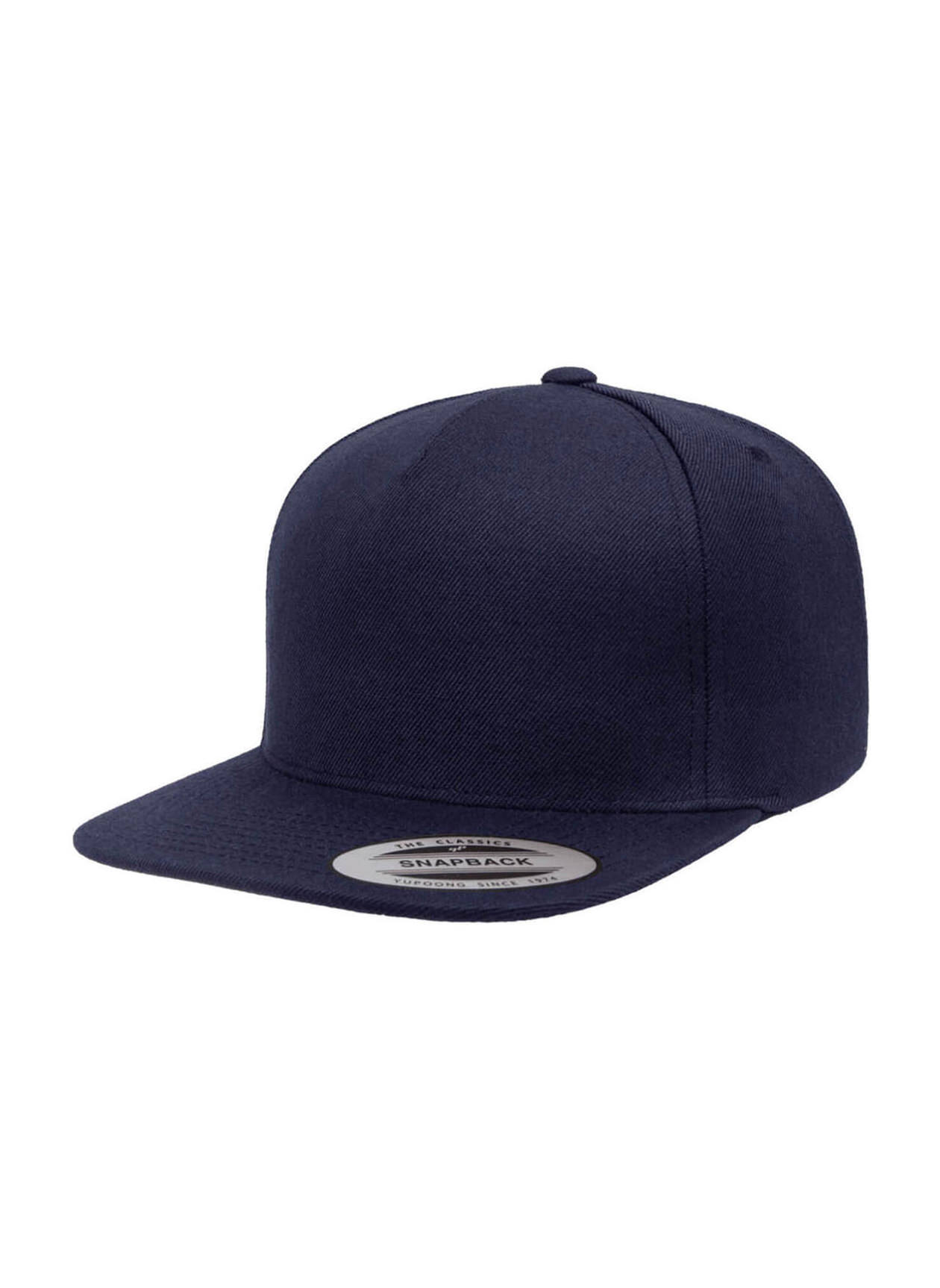 Yupoong Navy 5-Panel Structured Flat Visor Classic Snapback Hat