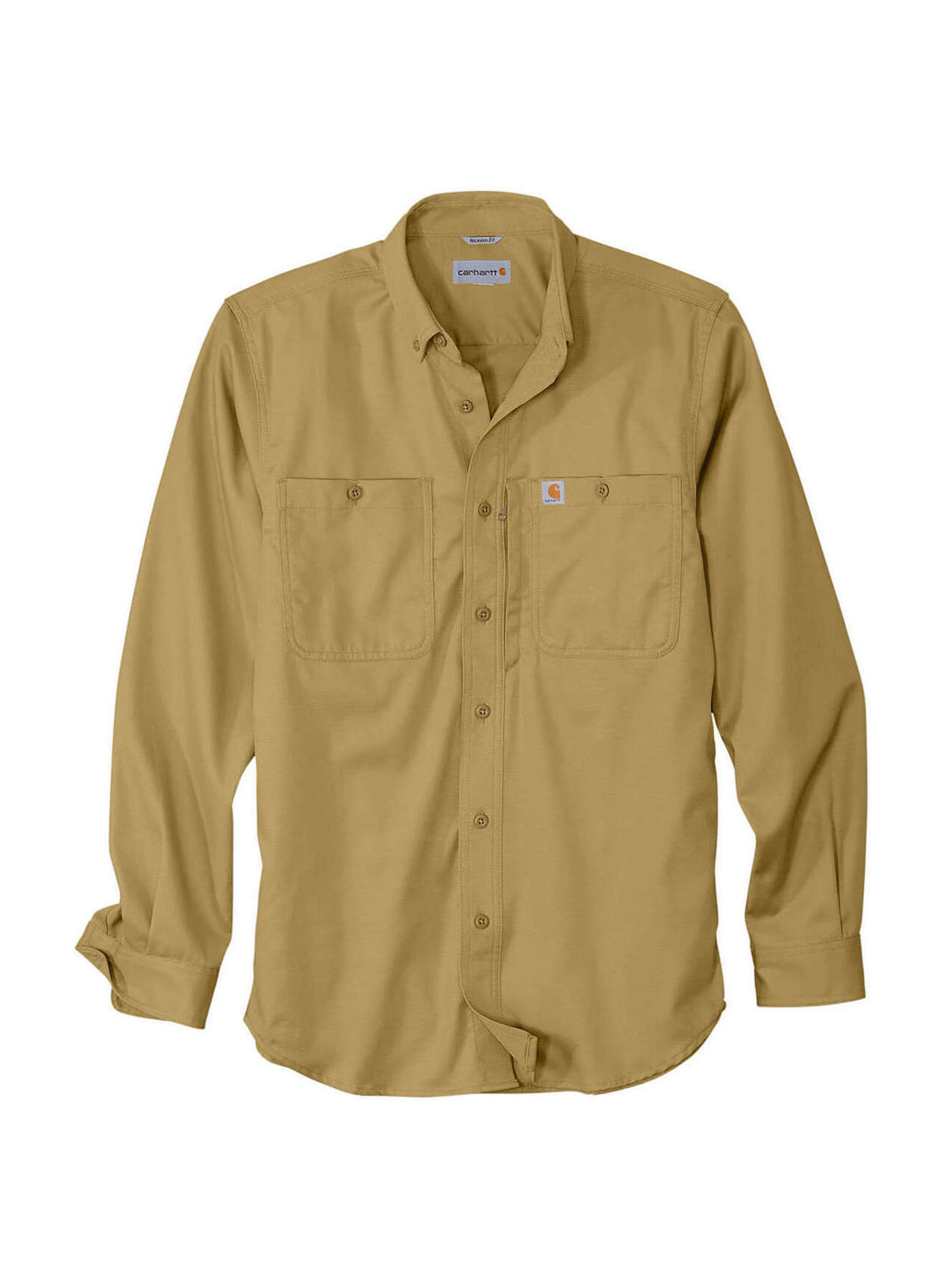 Carhartt Men's Long-Sleeve Rugged Flex Rigby Work Shirt, Navy