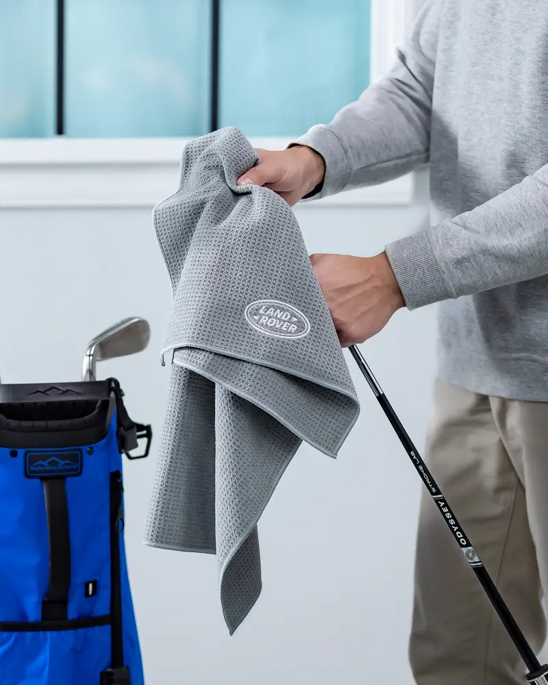 Go for the greens with customized golf towels.