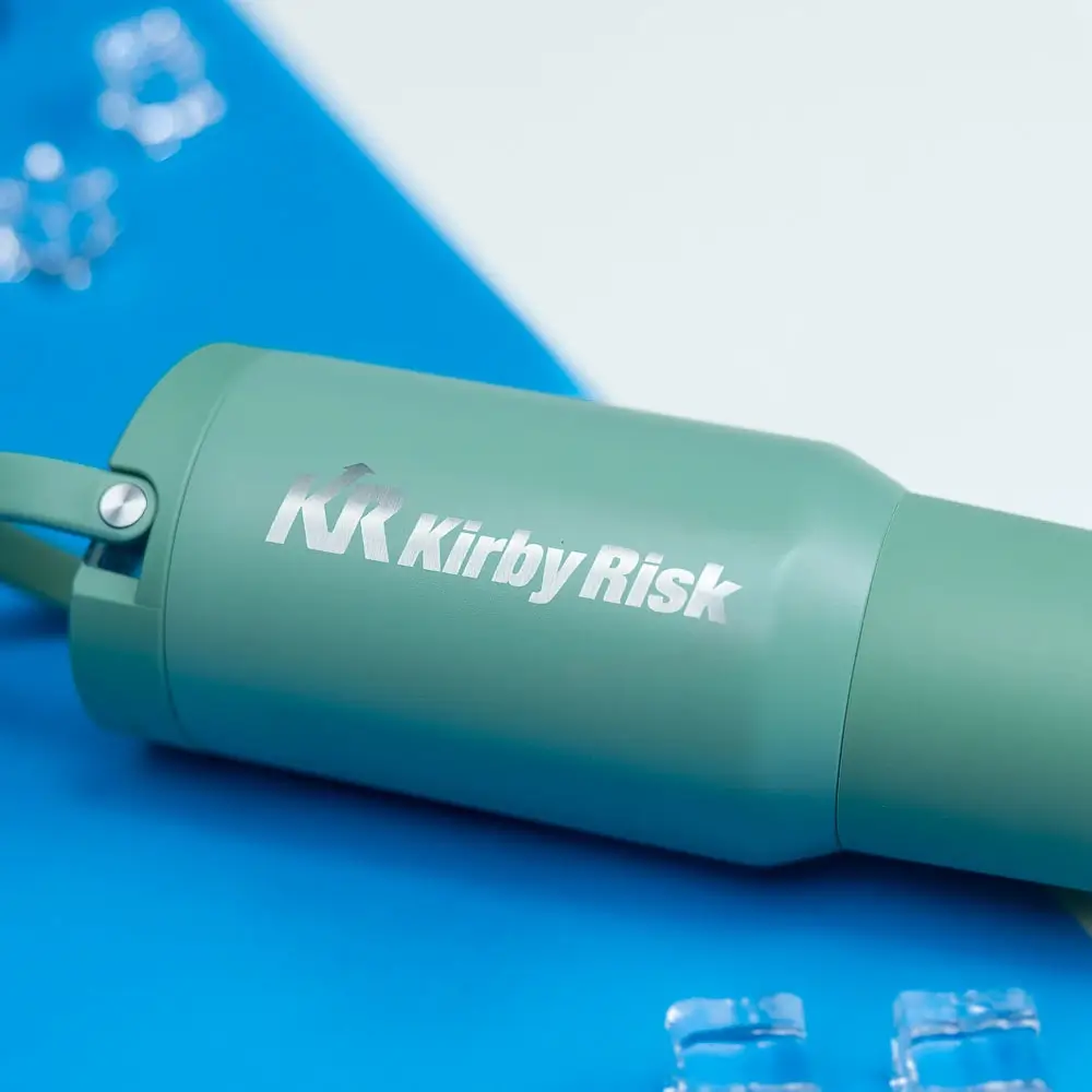 Branded HydroJug tumblers are perfect at desks and workspaces.