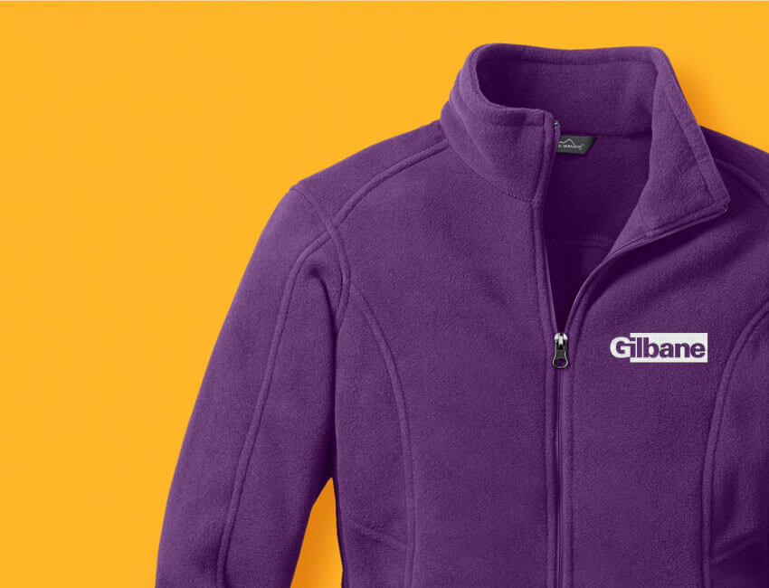 Customize your company logo on Eddie Bauer fleece jackets