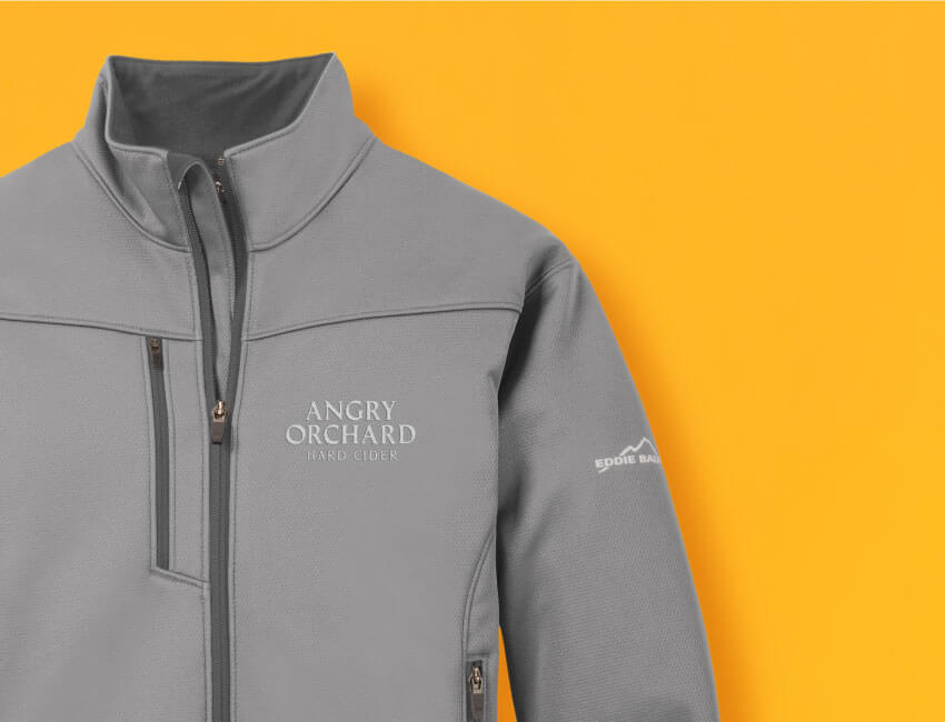Customize your company logo on Eddie Bauer soft shell jackets