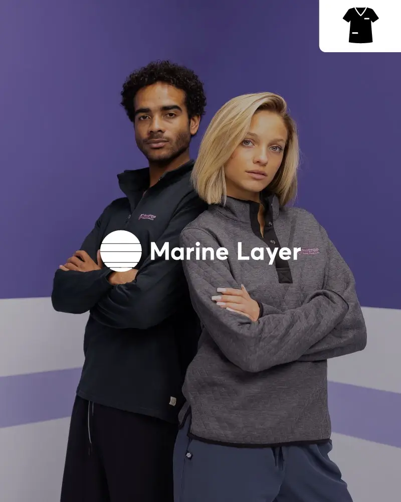 Find premium Marine Layer custom nurse scrubs uniforms at PK Health Gear.